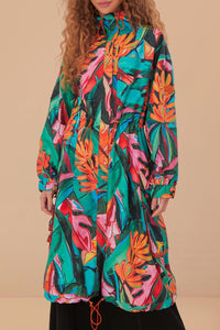 Imperméable long à motif Banana Leaves - Multicolore