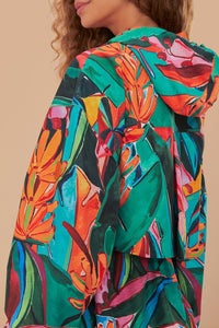 Imperméable long à motif Banana Leaves - Multicolore