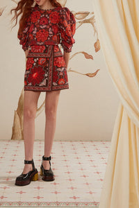 Jupe Gigi Tapestry en coton - Rouge