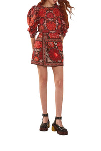 Jupe Gigi Tapestry en coton - Rouge
