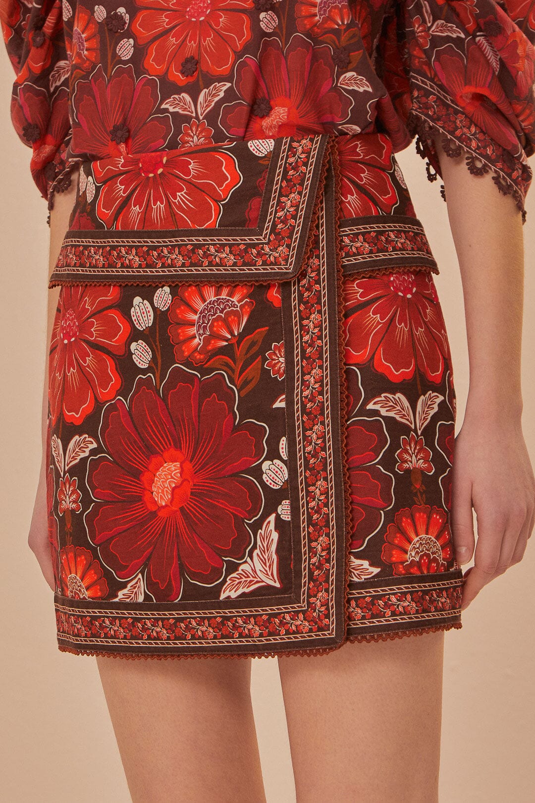 Jupe Gigi Tapestry en coton - Rouge