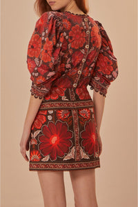 Jupe Gigi Tapestry en coton - Rouge