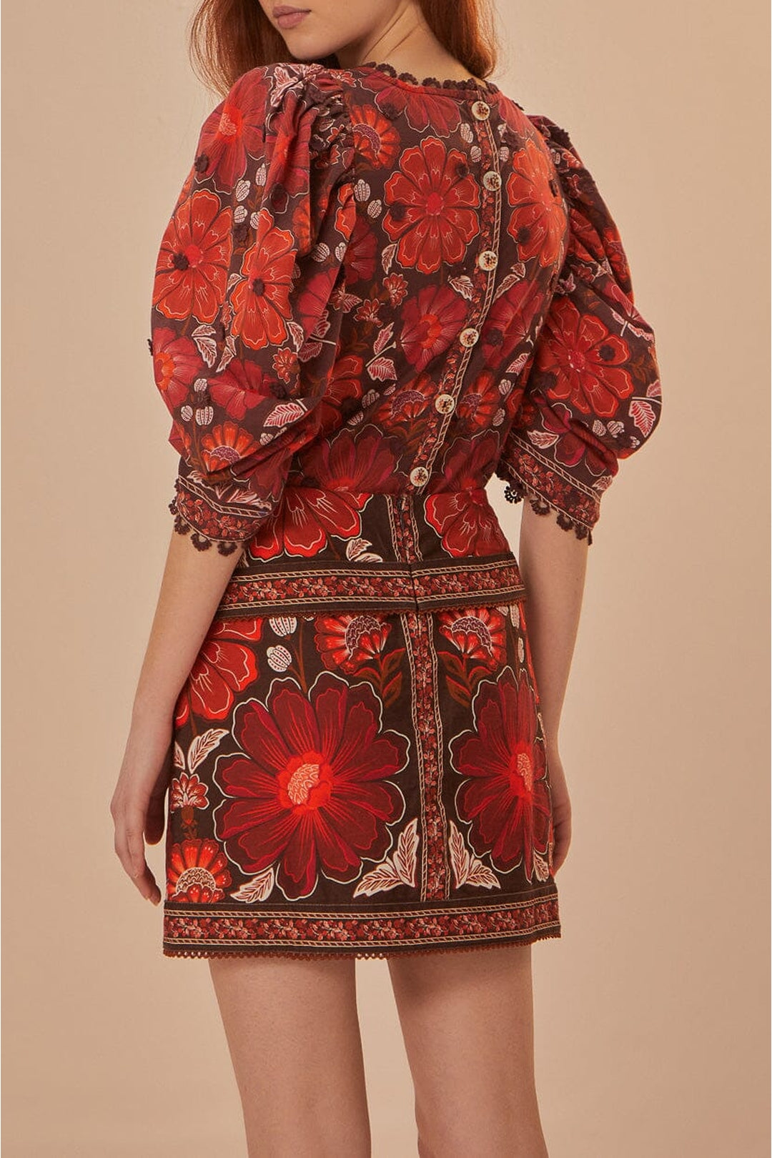 Jupe Gigi Tapestry en coton - Rouge