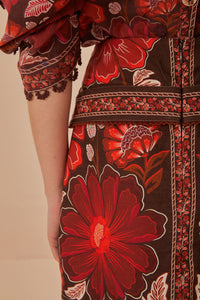 Jupe Gigi Tapestry en coton - Rouge