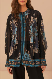 Blouse Blossom Tapestry - Bleu