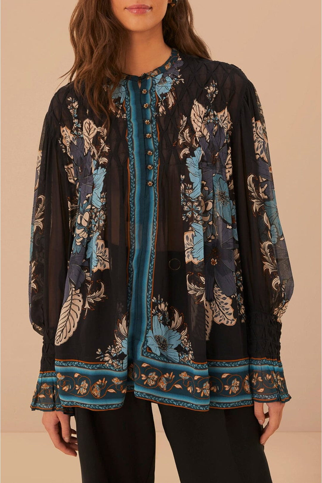 Blouse Blossom Tapestry - Bleu