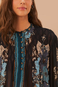 Blouse Blossom Tapestry - Bleu
