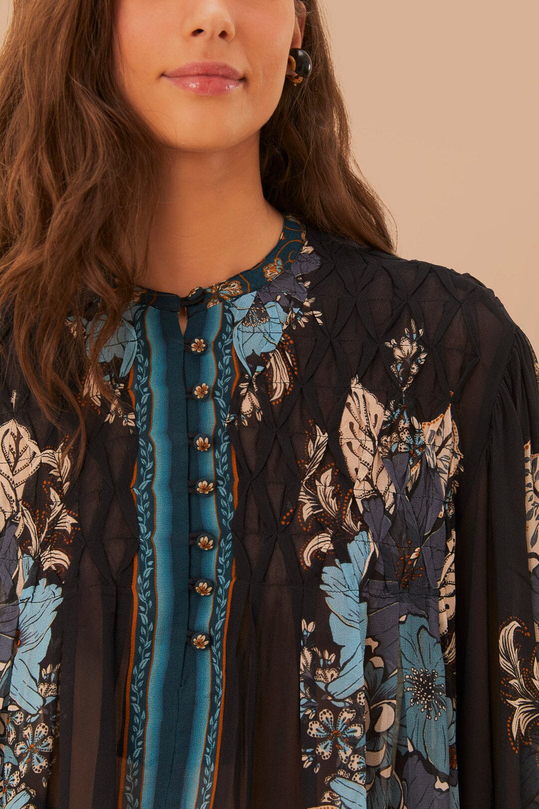 Blouse Blossom Tapestry - Bleu