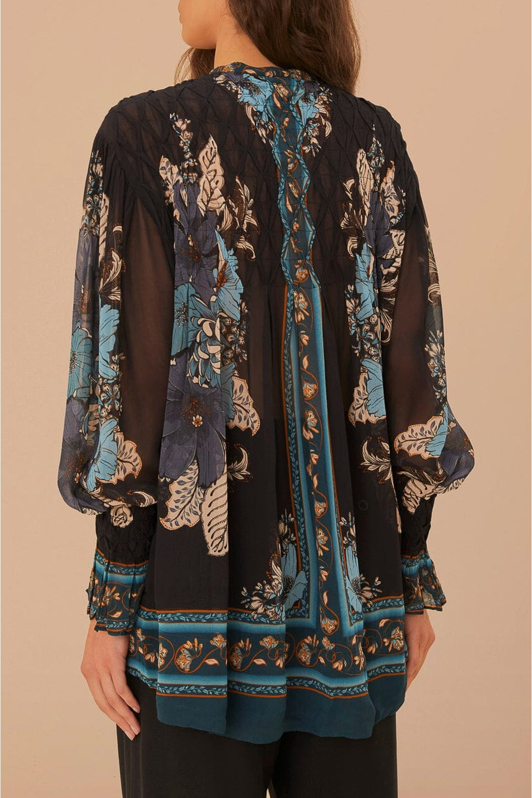 Blouse Blossom Tapestry - Bleu