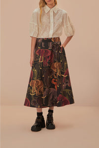 Blouse brodée à manches courtes en coton - Blanc