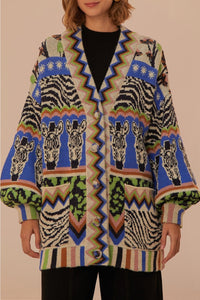 Cardigan Ainika zébré - Multicolore