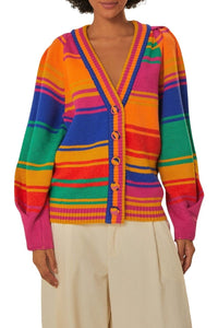 Cardigan à rayures audacieuses - Multicolore