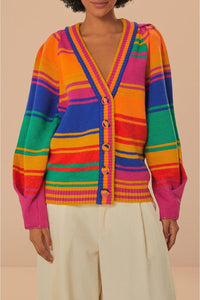 Cardigan à rayures audacieuses - Multicolore
