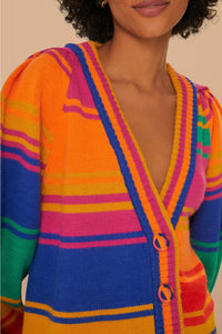Cardigan à rayures audacieuses - Multicolore
