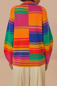 Cardigan à rayures audacieuses - Multicolore