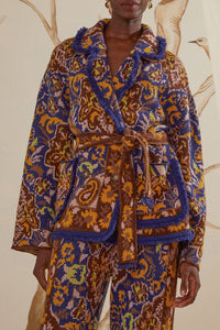 Blazer en maille tapisserie Glam - Bleu