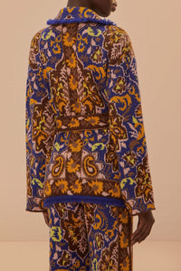 Blazer en maille tapisserie Glam - Bleu