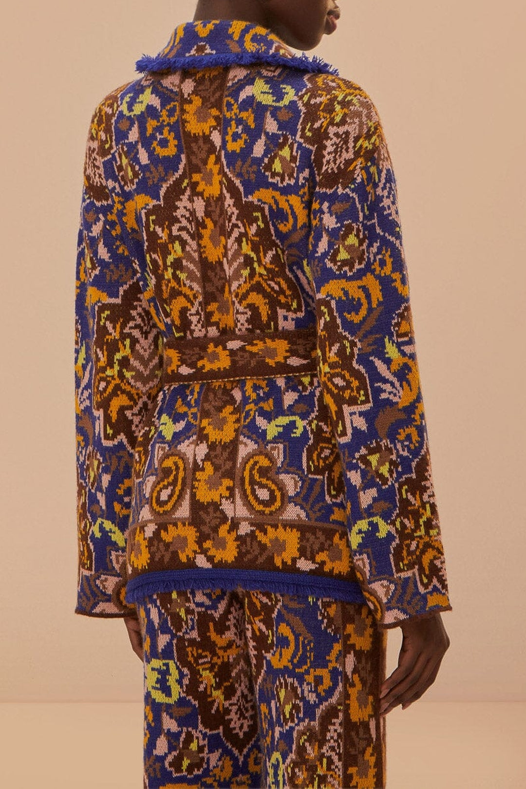 Blazer en maille tapisserie Glam - Bleu