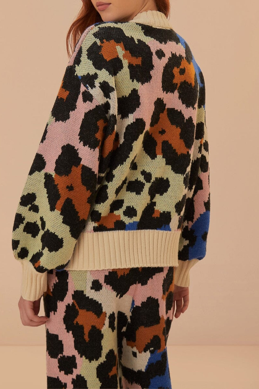 Pull en maille Léopard coloré - Noir