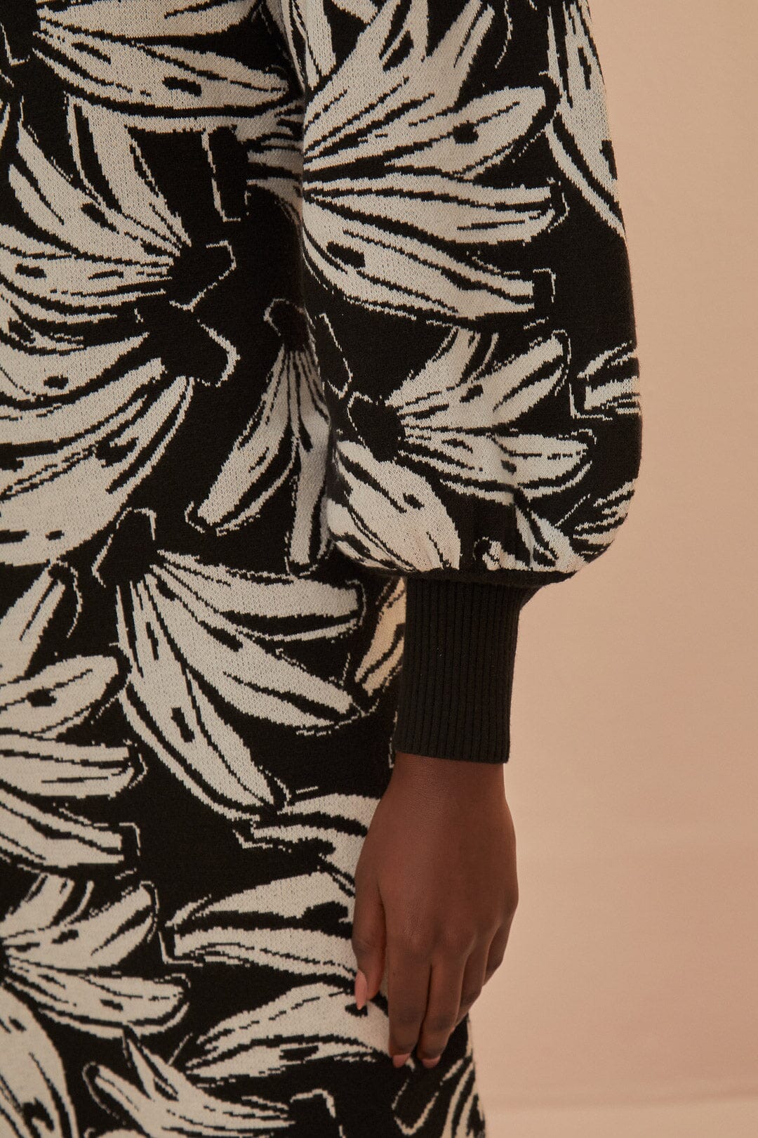 Robe midi Bossa Banana en maille - Noir