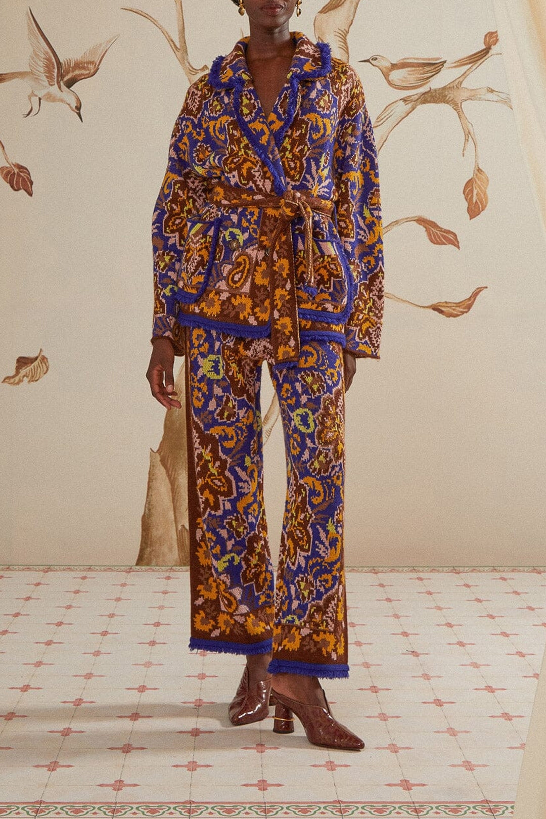 Pantalon en maille Glam Tapestry - Bleu