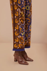 Pantalon en maille Glam Tapestry - Bleu