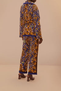 Pantalon en maille Glam Tapestry - Bleu