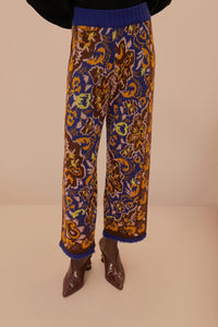 Pantalon en maille Glam Tapestry - Bleu