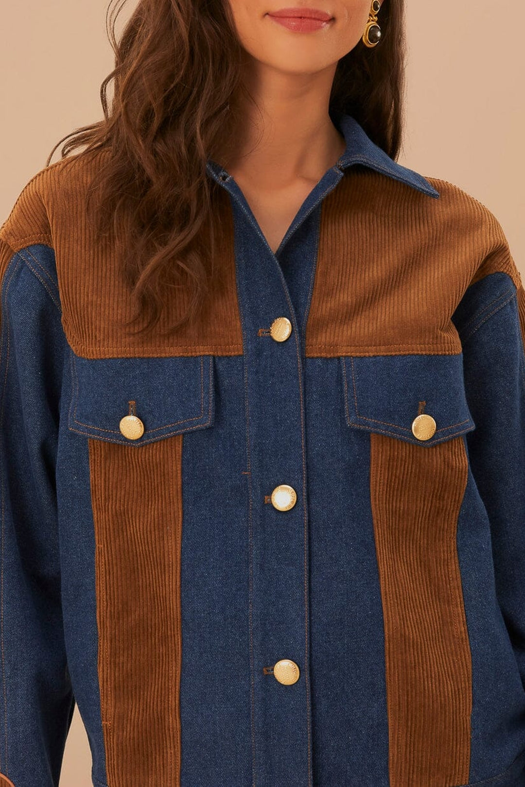 Veste en denim Western - Marron