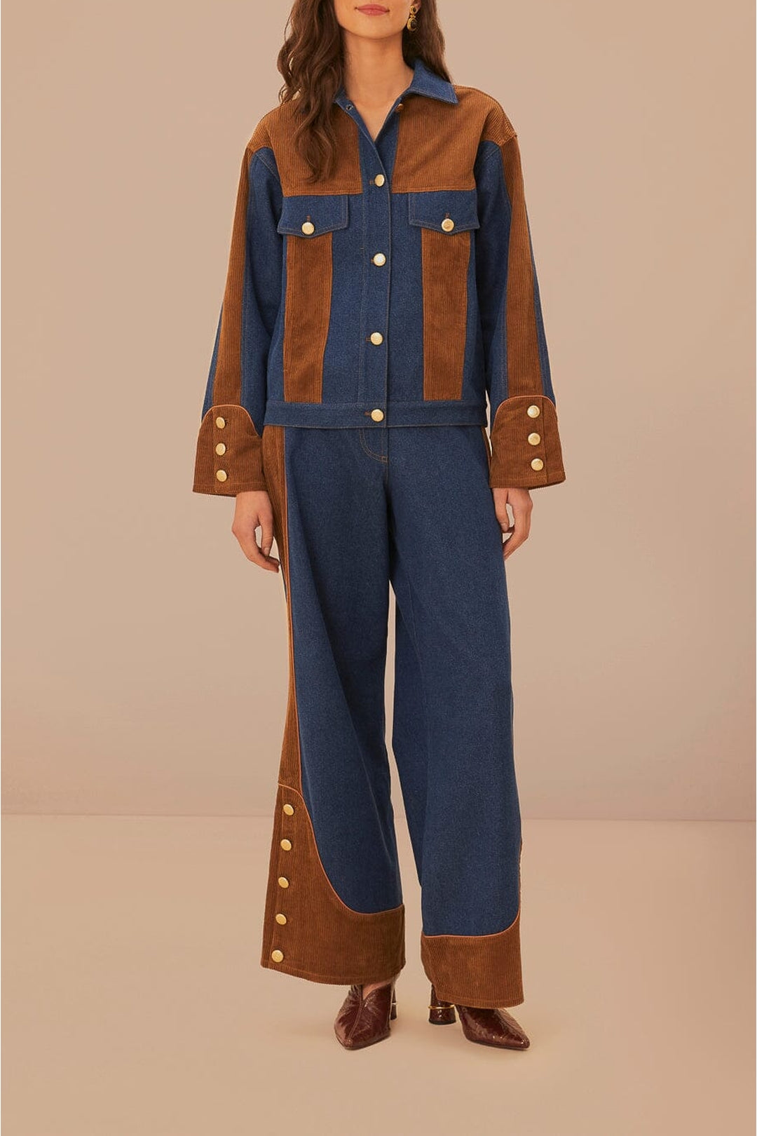 Veste en denim Western - Marron