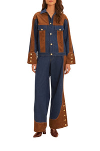 Veste en denim Western - Marron