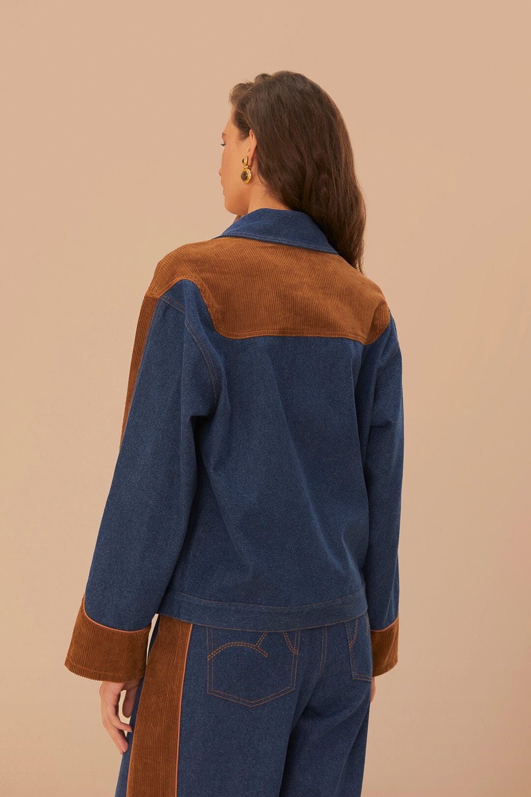 Veste en denim Western - Marron
