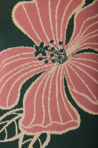 Pull à fleurs Honolulu en maille - Vert