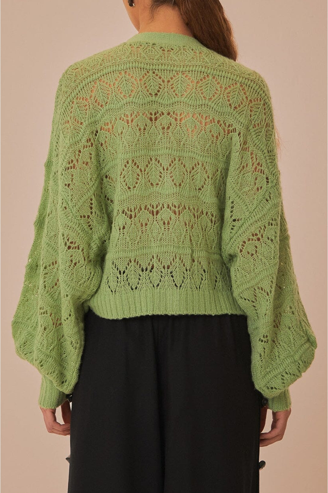 Cardigan texturée en maille - Vert