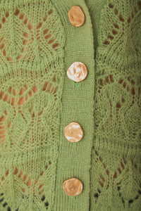 Cardigan texturée en maille - Vert