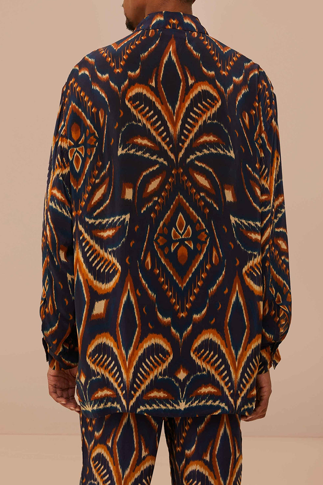 Chemise en maille Ikat Ananas - Bleu