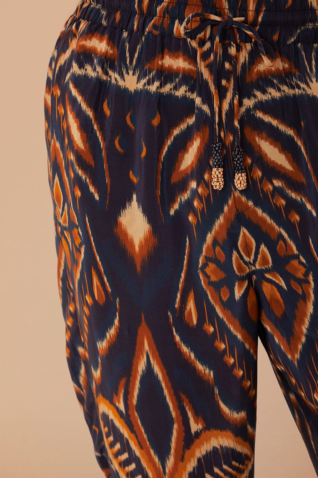 Pantalon Ikat Ananas en maille - Bleu