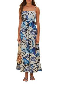 Robe longue Mantas en coton - Bleu