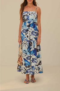 Robe longue Mantas en coton - Bleu