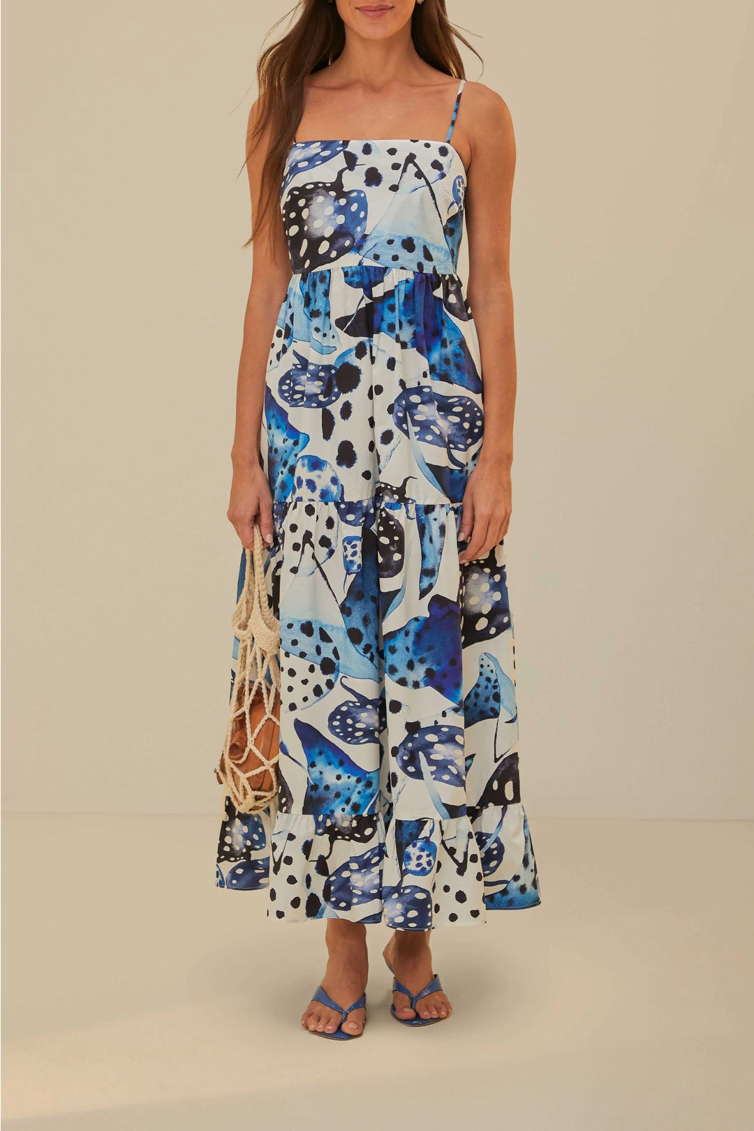 Robe longue Mantas en coton - Bleu