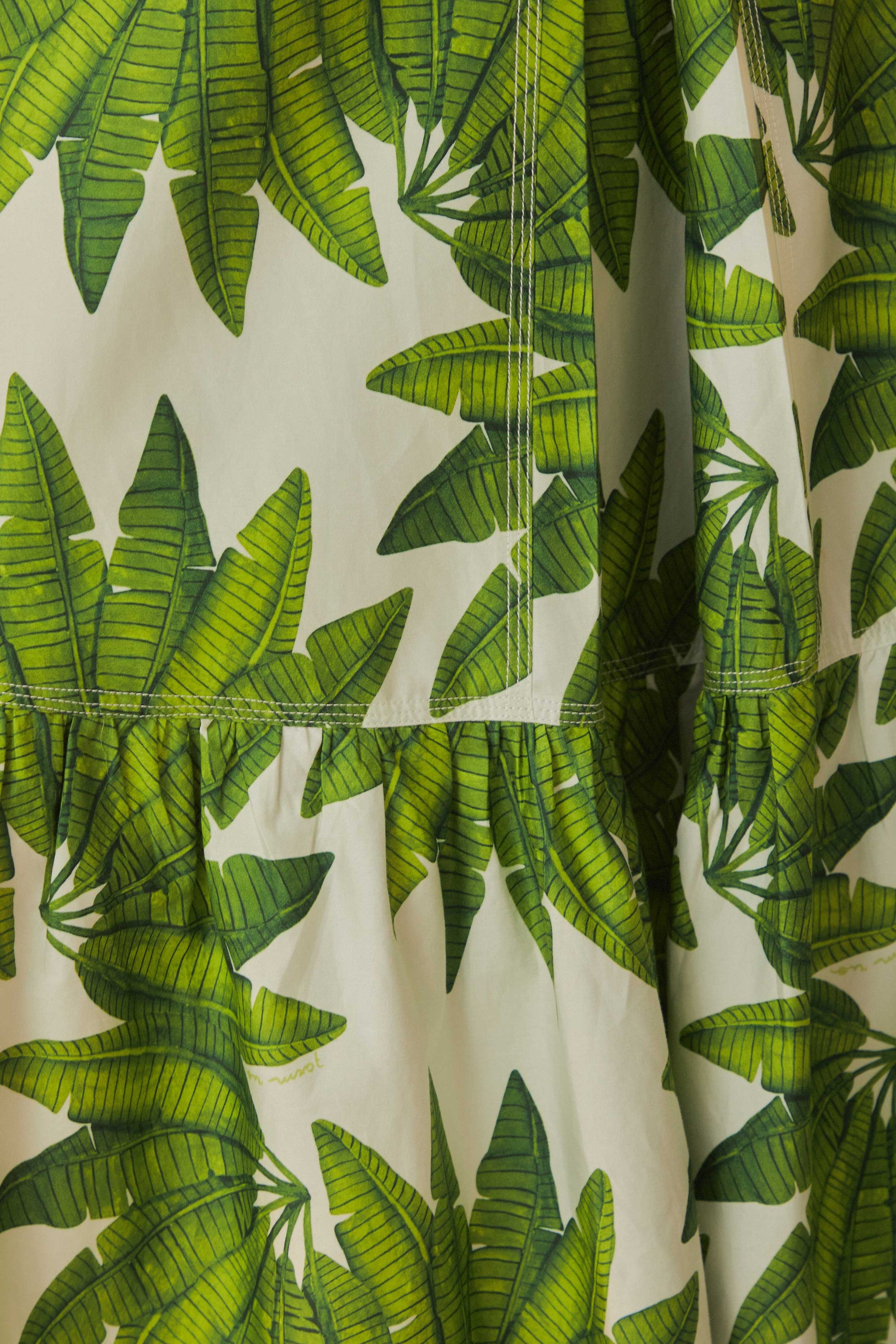 Jupe longue Palm Fan en coton - Vert