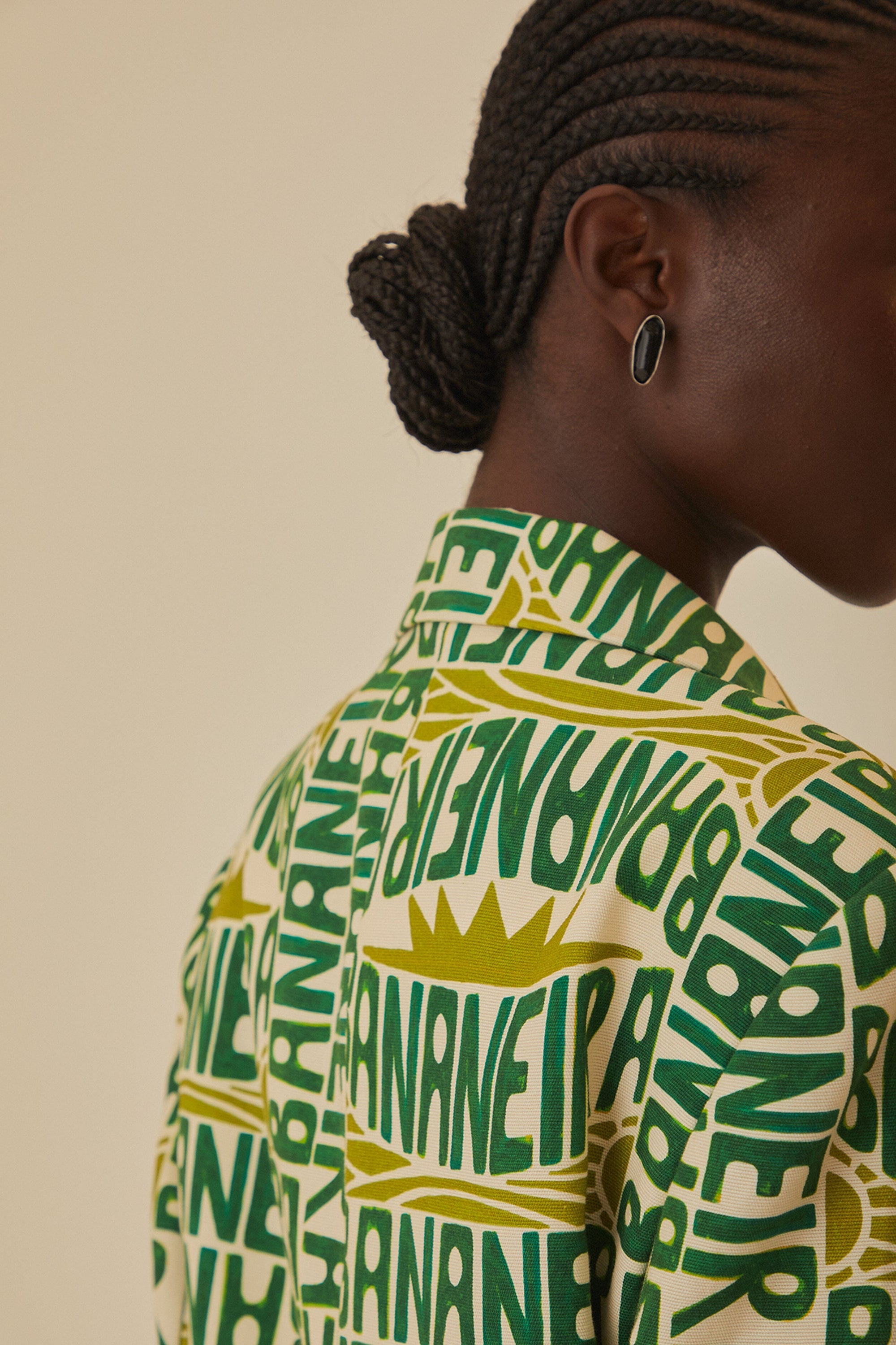 Blazer Banana Typography en coton - Vert