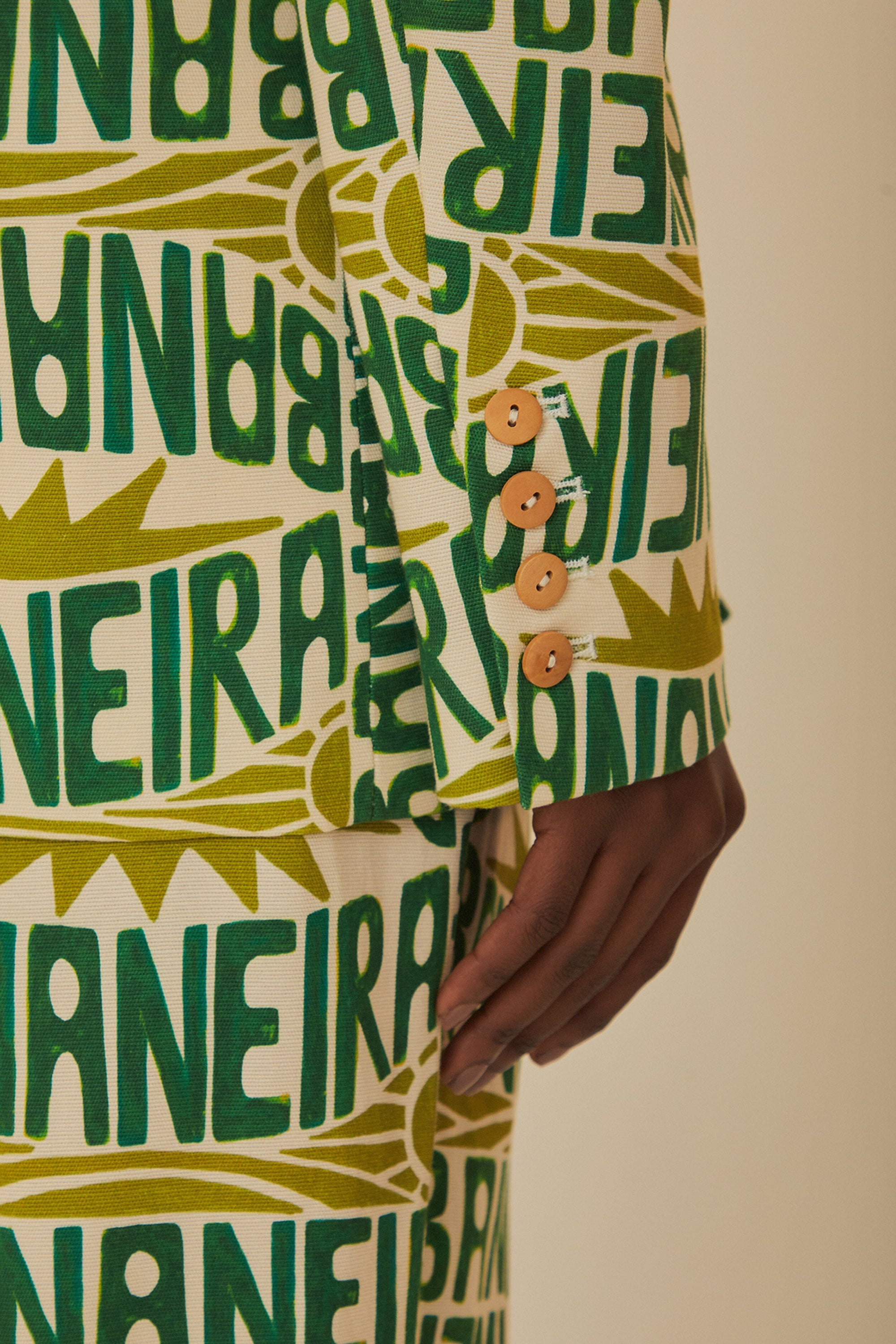 Blazer Banana Typography en coton - Vert