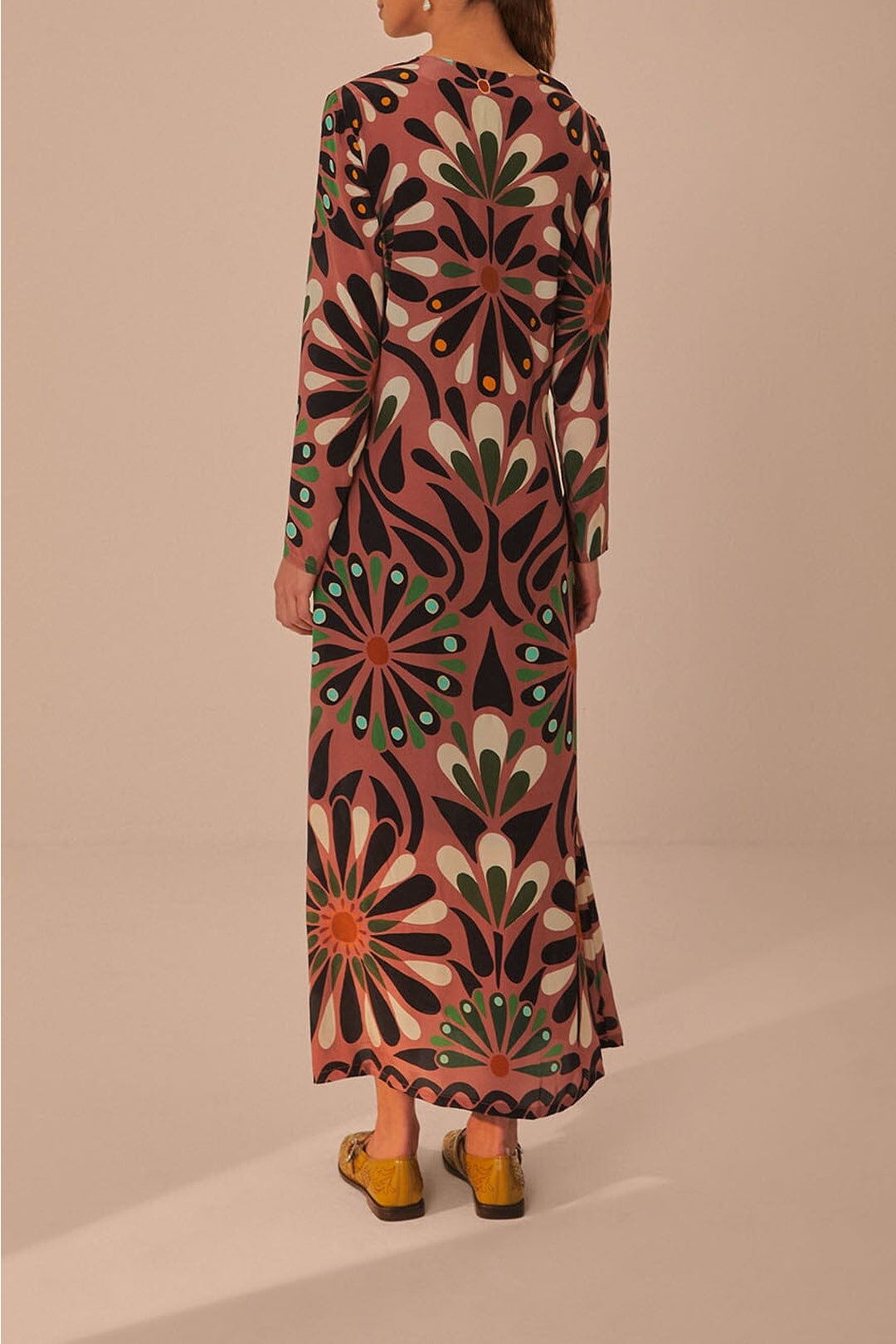 Robe longue à manches longues - Rose