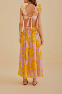Jupe longue Sunny Side en coton - Jaune