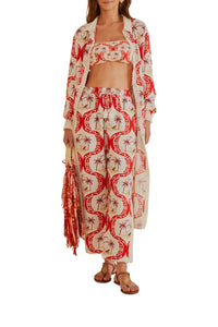 Pantalon Summer Beach en lin - Rouge