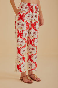 Pantalon Summer Beach en lin - Rouge