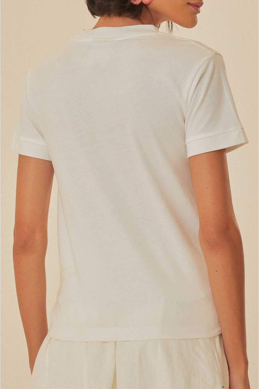 T-shirt Sounds Like Brasil Baby Look en coton - Blanc