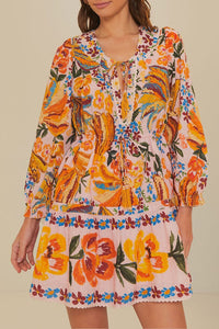 Robe courte Spring Bananas en coton - Orange