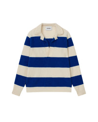 Polo Avion à manches longues - Rugby Stripe Creme & Blue